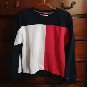 Ladies Tommy Hilfiger Logo Sweatshirt sz L